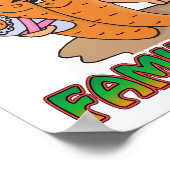 家族のルーツかわいいニンジン家族の漫画 ポスター (角)