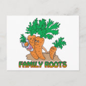 家族のルーツかわいいニンジン家族の漫画 ポストカード (正面)