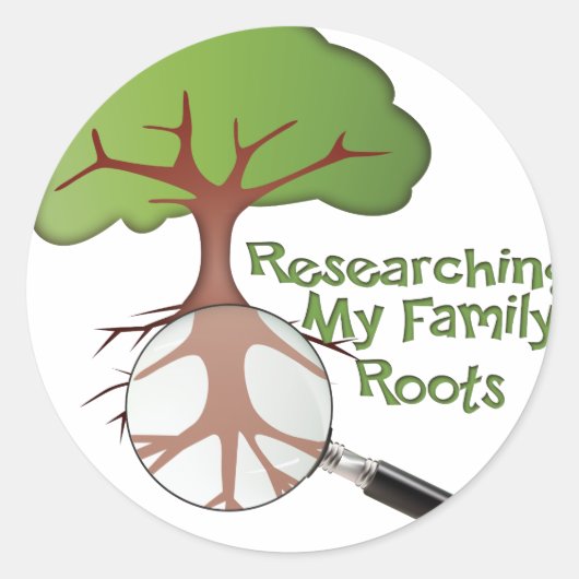家族のルーツを調べる ラウンドシール (正面)