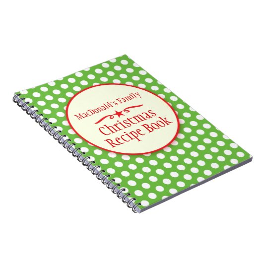 家族のレシピの水玉模様の緑のノート ノートブック (右側)