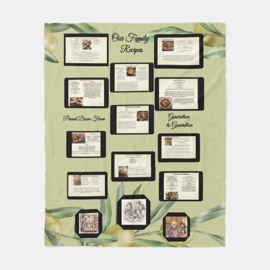 家族のレシピコレクション フリースブランケット (正面)