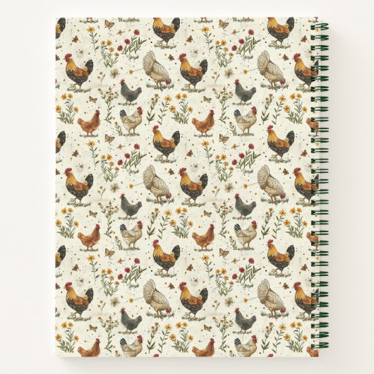 家族のレシピ写真ファームハウスroosters hens ノートブック (裏面)