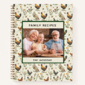 家族のレシピ写真ファームハウスroosters hens ノートブック (正面)