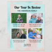 家族のレビューカスタムの年の写真4 シーズンカード (正面/裏面)