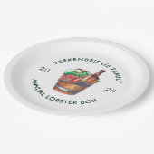 家族のロブスター毎年夏のシーフードを沸騰 ペーパープレート (アングル)