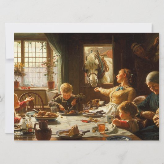 家族の一人(ロバ食べ物を与えー) カード (正面)