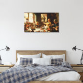 家族の一人(ロバ食べ物を与えー) キャンバスプリント (インサイチュ (寝室))