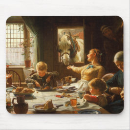 家族の一人(ロバ食べ物を与えー) マウスパッド