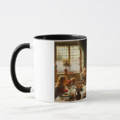 家族の一人(ロバ食べ物を与えー) マグカップ (左)