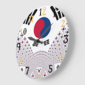 家族の不朽の赤いおよび青旗賞 ラージ壁時計 (傾斜)