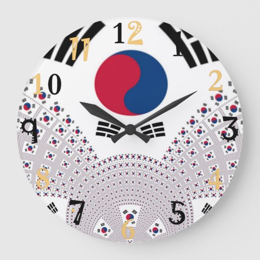 家族の不朽の赤いおよび青旗賞 ラージ壁時計 (正面)