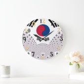 家族の不朽の赤いおよび青旗賞 ラージ壁時計 (ホーム)