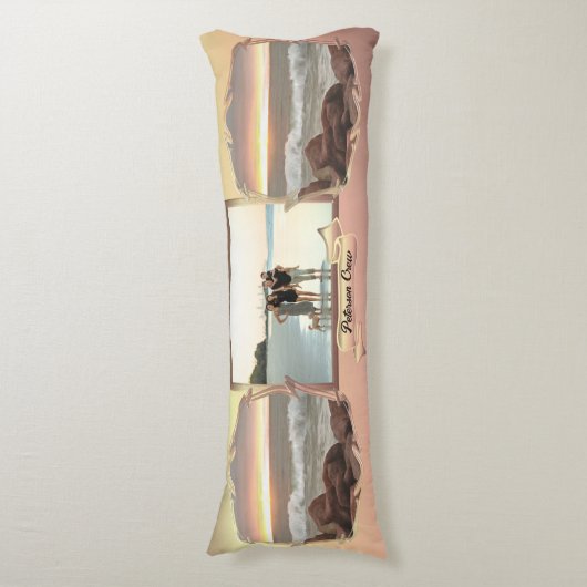 家族の乗組員の波と大きい石0893 ボディピロー (正面縦)