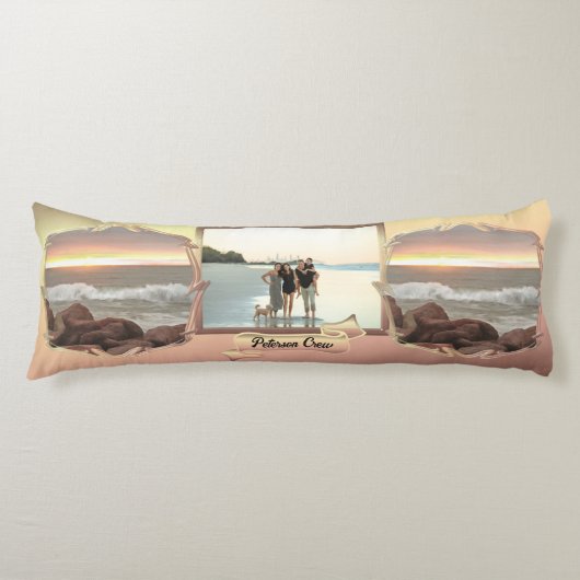 家族の乗組員の波と大きい石0893 ボディピロー (正面)