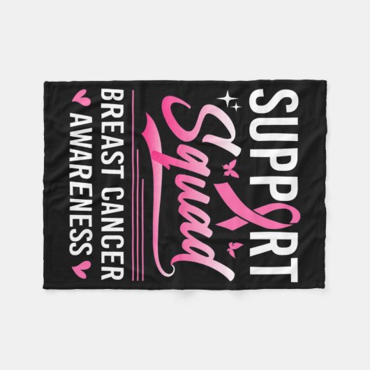 家族の乳がん患者と一致する分隊を支援する フリースブランケット (正面(横))