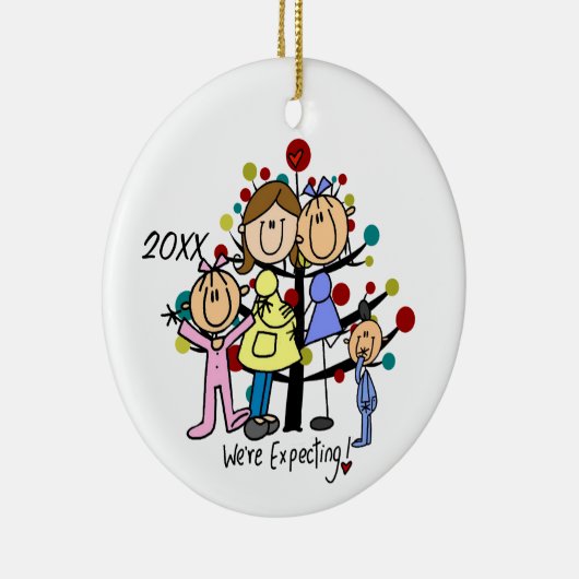 家族の予期しているカップル2人のお母さんの幼児 セラミックオーナメント (右)