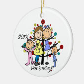 家族の予期しているカップル2人のお母さんの幼児 セラミックオーナメント (左)