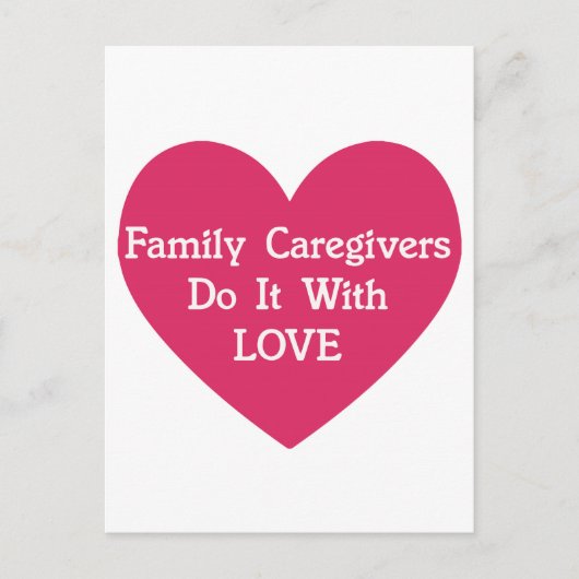 家族の介護者が愛でそれをする ポストカード (正面)