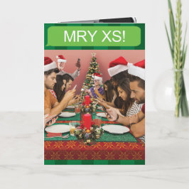 家族の休日のメールや文字を打つのクリスマスのおもしろカード シーズンカード