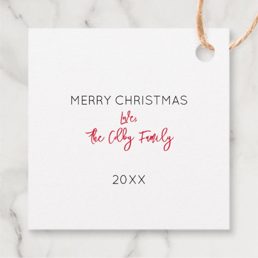 家族の休日の写真サンタハッツメリークリスマスファ フェイバータグ (裏面)