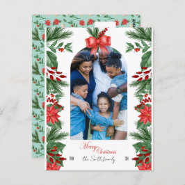 家族の休日クリスマスフォト編集可能はがき ポストカード