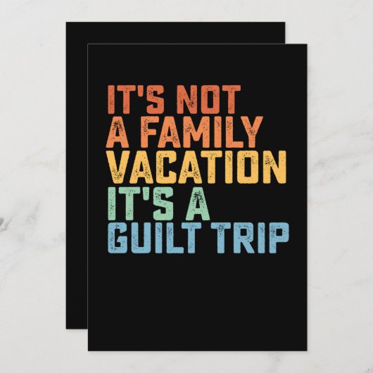 家族の休暇じゃない罪悪感に満ちた旅 招待状 (正面/裏面)