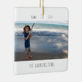家族の休暇のクリスマスフォト セラミックオーナメント (右)