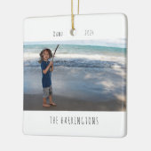 家族の休暇のクリスマスフォト セラミックオーナメント (左)