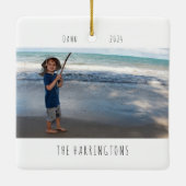 家族の休暇のクリスマスフォト セラミックオーナメント (裏面)