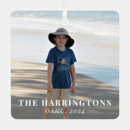 家族の休暇のクリスマスフォト メタルオーナメント