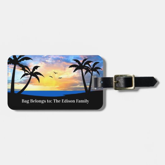 家族の休暇の予算の荷物タグ ラゲッジタグ (正面横)