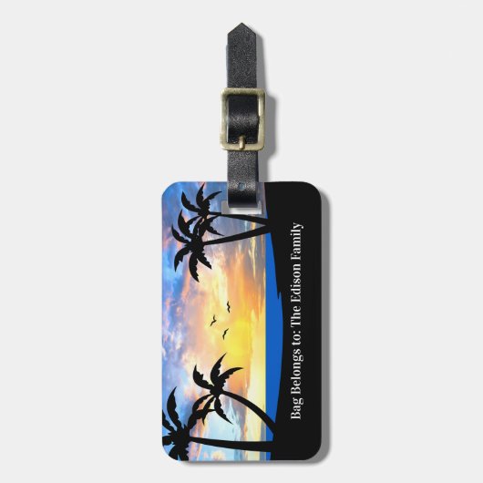 家族の休暇の予算の荷物タグ ラゲッジタグ (正面縦)