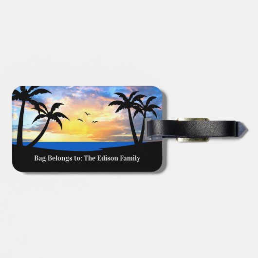 家族の休暇の予算の荷物タグ ラゲッジタグ (裏面横)