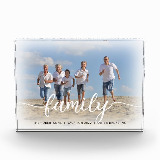 家族の休暇の思い出のスクリプトオーバーレイ フォトブロック (正面)