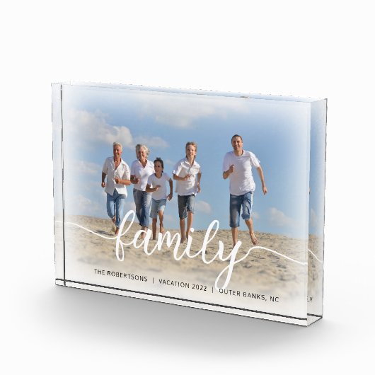 家族の休暇の思い出のスクリプトオーバーレイ フォトブロック (右)