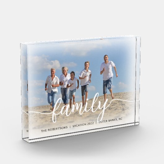 家族の休暇の思い出のスクリプトオーバーレイ フォトブロック (左)