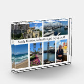 家族の休暇の旅行ギフトカスタム、6枚の写真モダン、 フォトブロック (左)