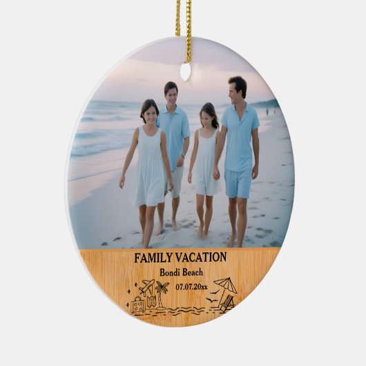 家族の休暇の記念カスタム品&写真2 セラミックオーナメント (右)