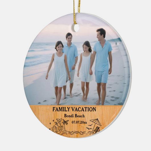 家族の休暇の記念カスタム品&写真2 セラミックオーナメント (左)