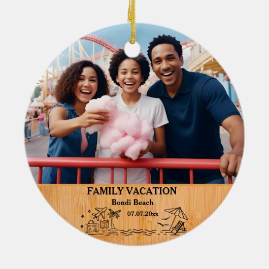 家族の休暇の記念カスタム品&写真2 セラミックオーナメント (裏面)