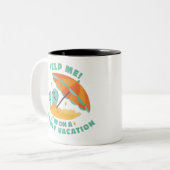 家族の休暇をビーチで救済す！私は家族だ ツートーンマグカップ (正面左)