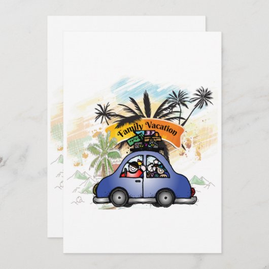 家族の休暇を一緒に思い出を作る – 家族 招待状 (正面/裏面)