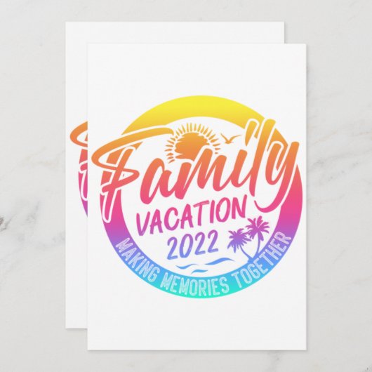 家族の休暇を思い出に一緒にクラシック 招待状 (正面/裏面)