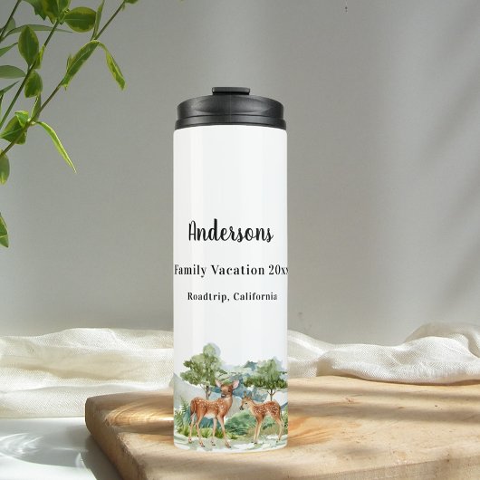 家族の休暇ウッドランド森林動物の鹿 タンブラー