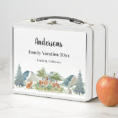 家族の休暇ウッドランド森林動物の鹿 メタルランチボックス (インサイチュ)