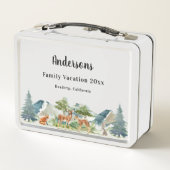 家族の休暇ウッドランド森林動物の鹿 メタルランチボックス (裏面)