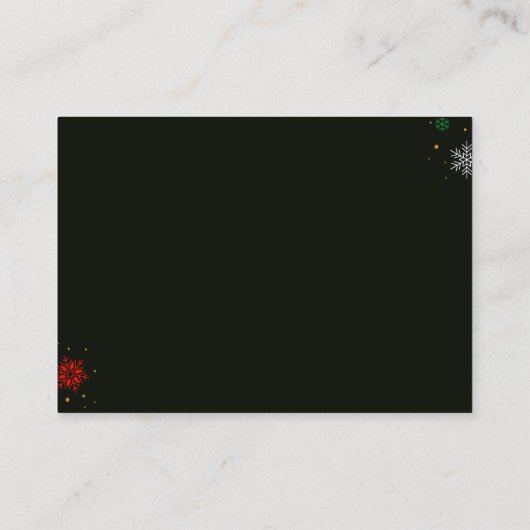 家族の休暇カードメリークリスマス！ エンクロージャーカード (裏面)