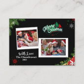 家族の休暇カードメリークリスマス！ エンクロージャーカード (正面)