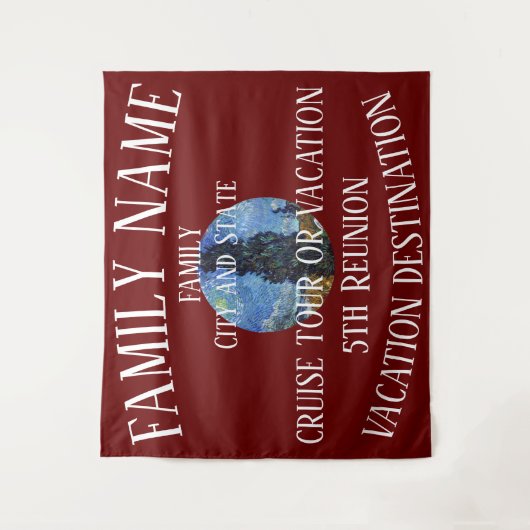 家族の休暇ツアークルーズ船グループ背景 タペストリー (正面)