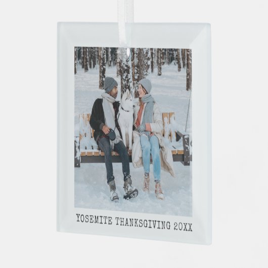 家族の休暇フォトキープサムグラスオーナメント型 ガラスオーナメント (正面左)